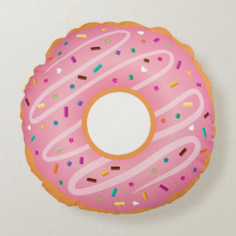 ピンクフロステッドとチョコレートドーナツ（ふりかけ付） ラウンドクッション