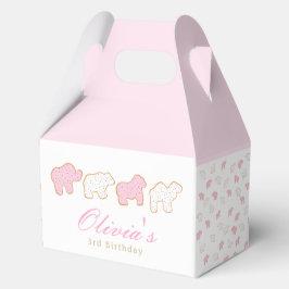 ピンクフロステッドまきアニマルクッキー誕生日ゲスト フェイバーボックス