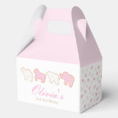 ピンクフロステッドまきアニマルクッキー誕生日ゲスト フェイバーボックス (裏面)