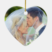 ピンクフロステッドチョコレートスウィートハートフォトカスタムCe セラミックオーナメント (裏面)