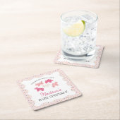 ピンクフロステッド動物のクッキーベビー散布 スクエアペーパーコースター (インサイチュ)