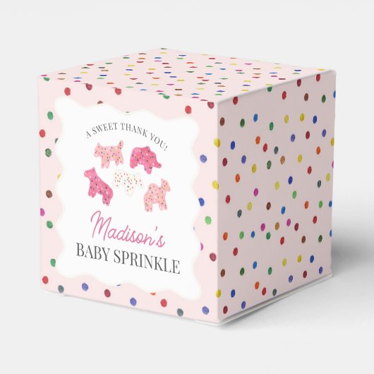 ピンクフロステッド動物のクッキーベビー散布 フェイバーボックス (裏面サイド)