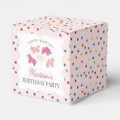 ピンクフロステッド動物のクッキー誕生日パーティー フェイバーボックス (裏面サイド)