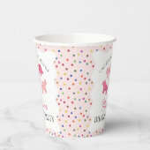 ピンクフロステッド動物のクッキー誕生日パーティー 紙コップ (左)