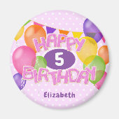 ピンクフロストクッキーwバルーンハッピーバースデー マグネット (正面)