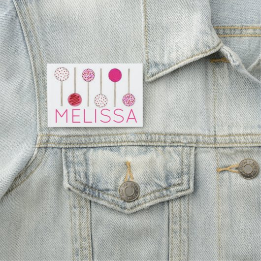 ピンクフロストケーキポップベーカリーパティシシェフ 名札 (インサイチュ)