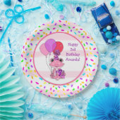 ピンクフロッグガールの誕生日キャンディスプリンクルパーティー ペーパープレート (パーティー)