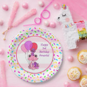 ピンクフロッグガールの誕生日キャンディスプリンクルパーティー ペーパープレート (パーティー)