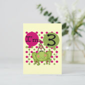 ピンクフロッグ誕生日Tシャツとギフト ポストカード (スタンド正面)