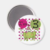ピンクフロッグ誕生日Tシャツとギフト マグネット (正面/裏面)