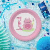 ピンクフロッグ1stバースデーガールファーストパーティープレート ペーパープレート (パーティー)