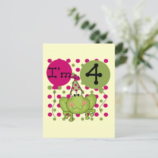 ピンクフロッグ4th誕生日Tシャツとギフト ポストカード (スタンド正面)