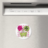 ピンクフロッグ4th誕生日Tシャツとギフト マグネット (インサイチュ (食洗機))