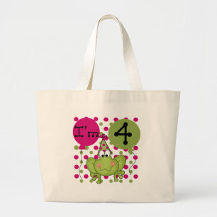 ピンクフロッグ4th誕生日Tシャツとギフト ラージトートバッグ