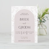 ピンクフロレーデザイン&ゴールデンバラtouch結婚ズ 招待状 (スタンド正面)