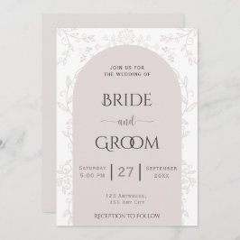 ピンクフロレーデザイン&ゴールデンバラtouch結婚ズ 招待状