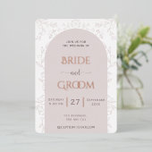 ピンクフロレーデザイン&ゴールデンバラtouch結婚ズ 箔招待状 (立ち正面)