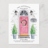 ピンクフロントドアの移動案内 案内ポストカード (正面)