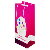 ピンクフローズハッピーヴァレンティーンズワイン抱き枕 ワインギフトバッグ (裏面アングル)