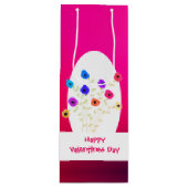 ピンクフローズハッピーヴァレンティーンズワイン抱き枕 ワインギフトバッグ (正面)
