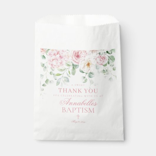 ピンクフローラあじさい植物性バプテスマ フェイバーバッグ (正面)