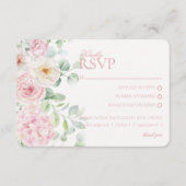 ピンクフローラあじさい植物結婚式RSVP エンクロージャーカード (正面)