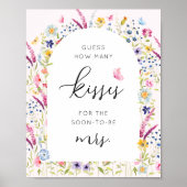 ピンクフローラいくつキスブライダルシャワーゲーム ポスター (正面)