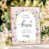 ピンクフローラいくつキスブライダルシャワーゲーム ポスター