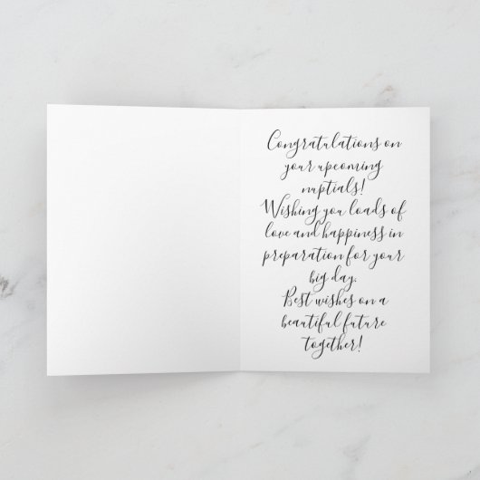 ピンクフローラおめでとうブライダルシャワーカード カード (内部)