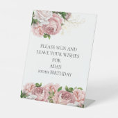 ピンクフローラお願いサイン離れウィズ誕生日 台座サイン (正面)