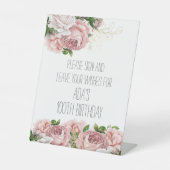 ピンクフローラお願いサイン離れウィズ誕生日 台座サイン (正面)