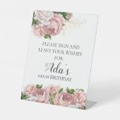 ピンクフローラお願いサイン離れウィズ誕生日 台座サイン (正面)