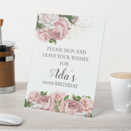 ピンクフローラお願いサイン離れウィズ誕生日 台座サイン