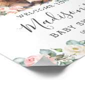 ピンクフローラかわいいハイランド牛の赤ちゃんシャワーへようこそ ポスター (角)