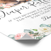 ピンクフローラかわいいハイランド牛ベビーおむつラッフル ポスター (角)