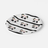 ピンクフローラかわいいパンダ誕生日ベビーパーティー ペーパープレート (アングル)