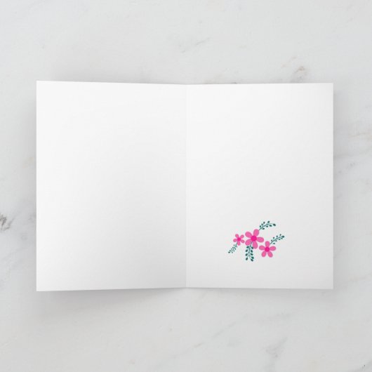 ピンクフローラかわいいママ、おばあちゃんの母の日 カード (内部)