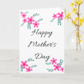 ピンクフローラかわいいママ、おばあちゃんの母の日 カード (黄色い花)