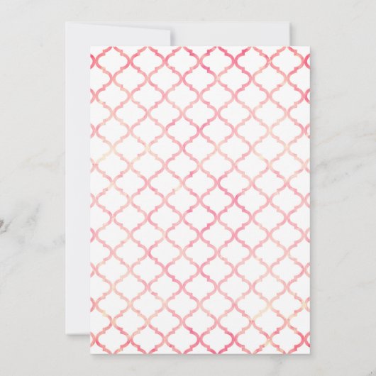 ピンクフローラかわいい子羊の赤ちゃんシャワー 招待状 (裏面)