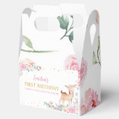 ピンクフローラかわいい鹿ファースト誕生日お願いボックス フェイバーボックス (オープン)