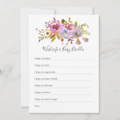 ピンクフローラがベビーを望む、ベビーシャワーゲーム 招待状 (正面)