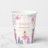 ピンクフローラくるみ割りランド・オブ・スイーツ誕生日 紙コップ (裏面)