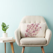 ピンクフローラさくらんぼブロッサムツリー花びら ランバークッション (椅子)