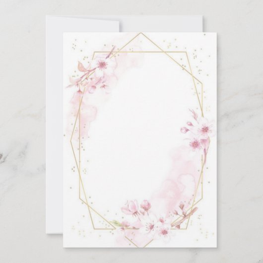 ピンクフローラさくらんぼブロッサム結婚式招待状 招待状 (裏面)