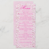 ピンクフローラさくらんぼ結婚ブロッサムのメニューカード メニュー (正面/裏面)