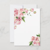 ピンクフローラとグリーン悔やみや弔慰メモリサンキューカード サンキューカード (裏面)