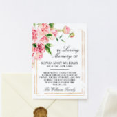 ピンクフローラとグリーン悔やみや弔慰メモリサンキューカード サンキューカード