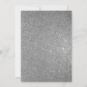 ピンクフローラとシルバー結婚ズのドレスブライダルシャワー 招待状 (裏面)