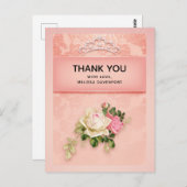 ピンクフローラとダイヤモンドティアラプリンセスありがとう ポストカード (正面/裏面)