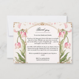 ピンクフローラと結婚緑のサンキューカード サンキューカード